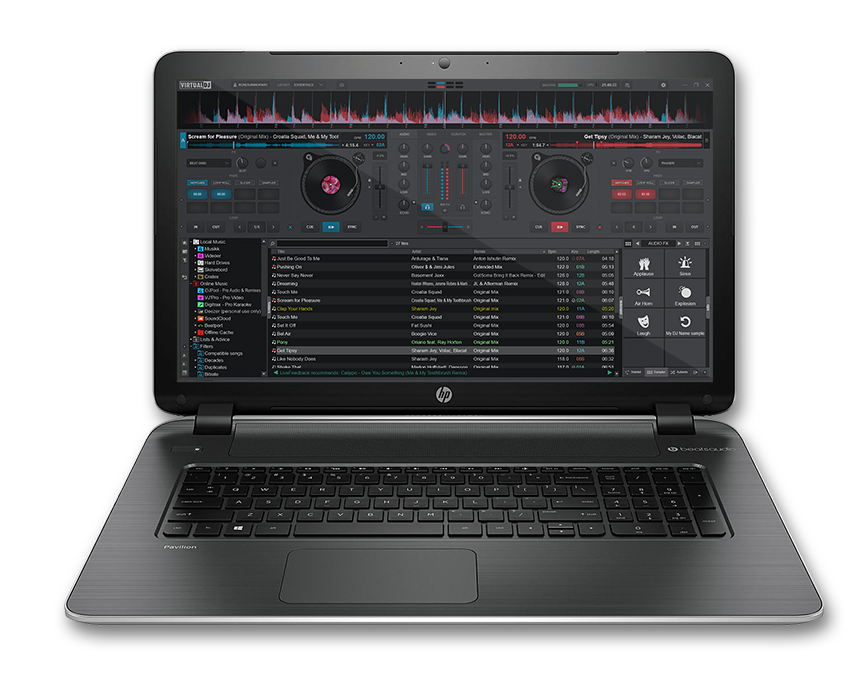 VirtualDJ DJ software on a laptop — exports collections to OneLibrary format